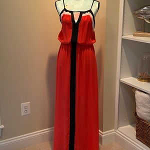 Dark orange black and white maxi!